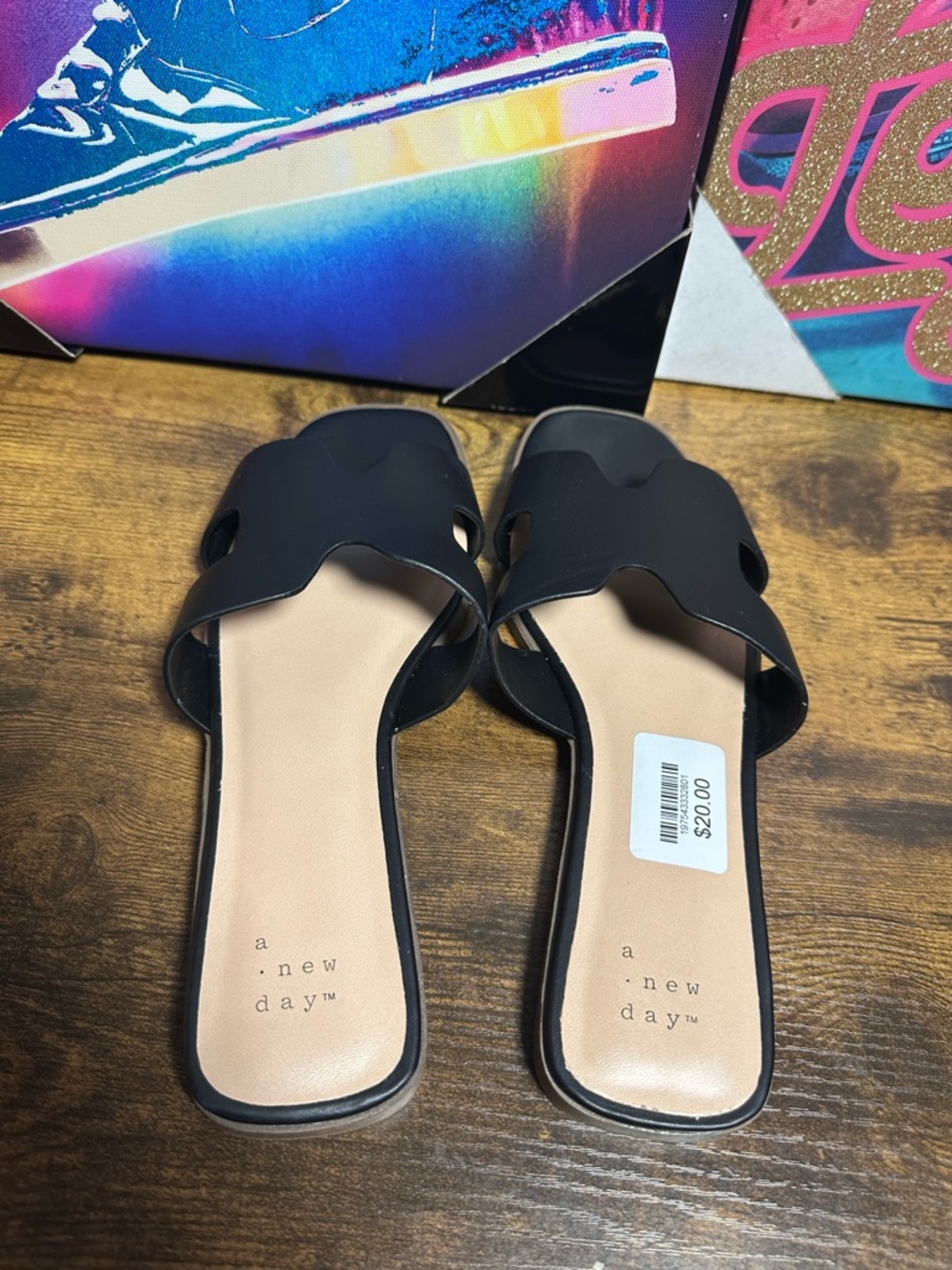 Women's Nina Slide Sandals - A
New Day™ Black 7 - Picture 6 of 11